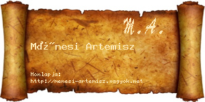 Ménesi Artemisz névjegykártya